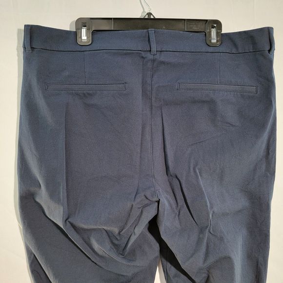 Navy Blue High-Waisted Pixie Skinny Pants Secret Smooth Pockets Women 18 - Picture 3 of 8